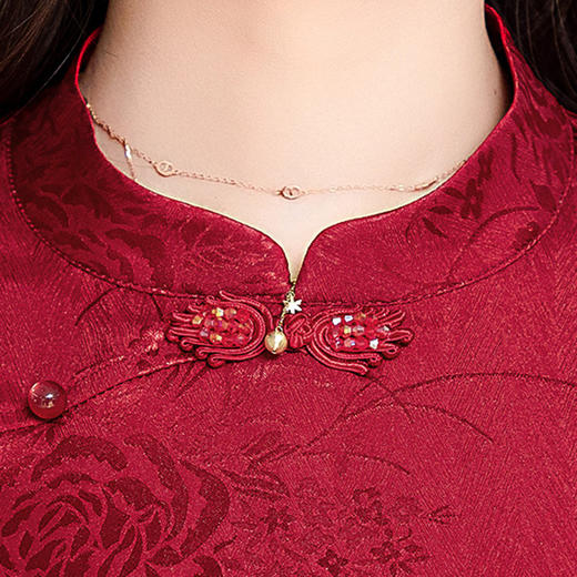 时尚气质，红色中长款连衣裙QYM-TYH-239338-Y 商品图3