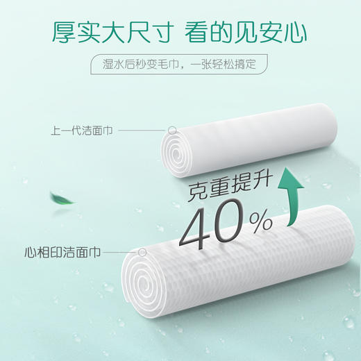 【清爽洁肤 一次搞定】肖战推荐的心相印洗脸巾，棉柔干湿两用，加厚一次性擦脸巾，让你的皮肤倍感清爽，从此告别油腻感！ 商品图2