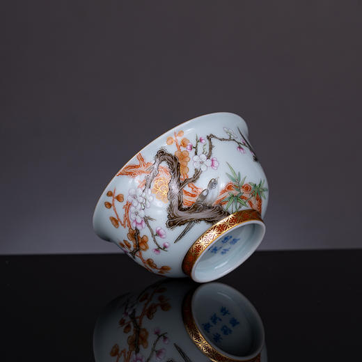 粉彩矾红描金喜上眉梢主人杯 商品图2