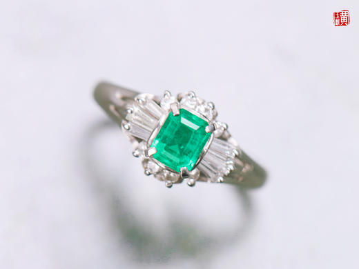 【绿竹】祖母绿戒指 镶嵌：pt850镶 商品图1