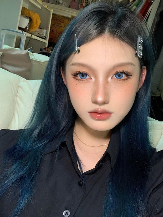 kumicon 美瞳月抛 蓝纹波曼 直径14.2mm着色13.7mm 商品图6