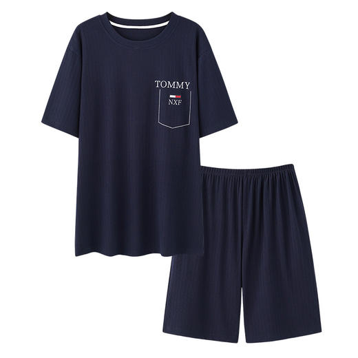 夏日轻松舒适，新款睡衣男短袖短裤套装，中老年爸爸大码休闲家居服。慵懒的周末穿着它，早晨出门也可以外穿。让你更加自信、舒适和时尚！父亲节 商品图5