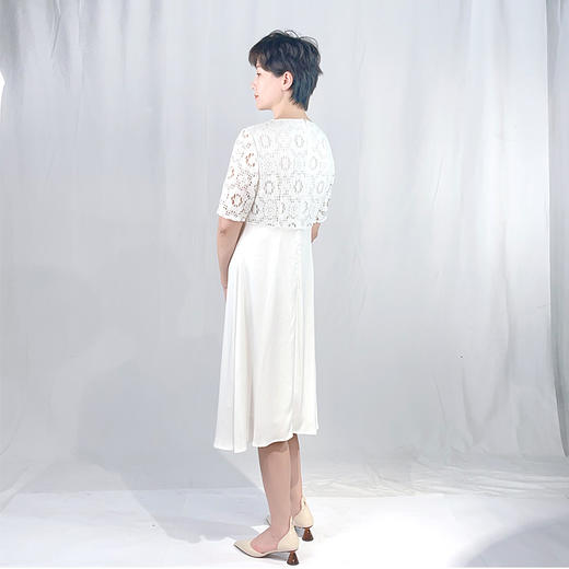 圣三利女装 仙女风花朵蕾丝中长拼接款连衣裙SL2017134 商品图3