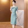 洋气高贵，新款妈妈夏装连衣裙阔太太中年喜婆婆婚宴礼服LC-2356 商品缩略图2