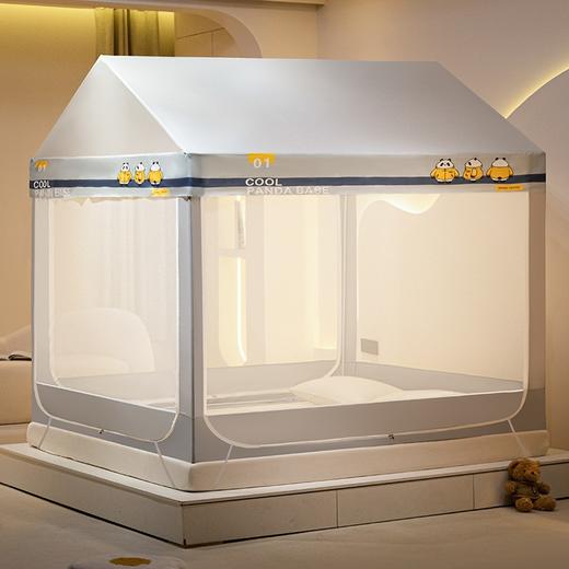 「城堡蚊帐！数款配色」新款城堡款坐床式蚊帐 加密单双人宫廷三开门防摔拉链蚊帐寝具用品 商品图0