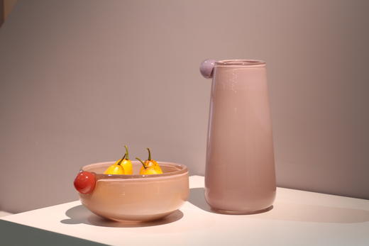 磁粉粉色球球玻璃花瓶花器器皿摆件水果盘 商品图4