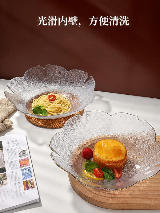 「数款可选！花朵玻璃杯」玻璃水果盘客厅居家日用简约现代颜值甜品碗点心糖果茶几零食盘餐饮用具 商品图4