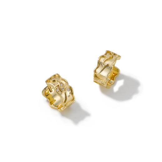 APRESI｜GLINTING Small Meandering Gemstones Mirrored Earrings [波纹小耳环] 商品图4