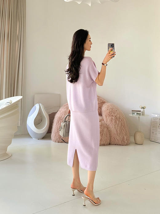 一体织亚麻混纺套装连衣裙 商品图3