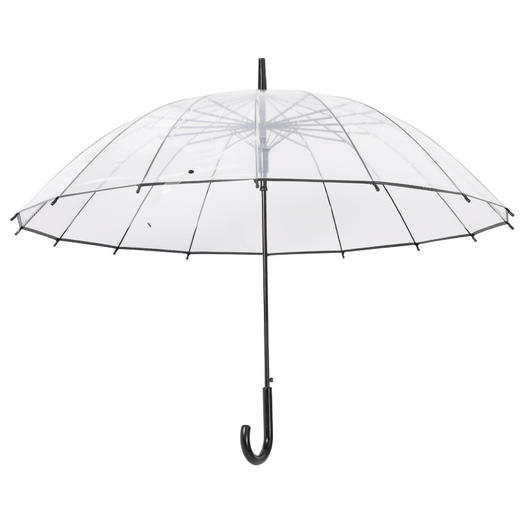 「高颜值！加固16骨」16骨透明伞 抗风自动纯色小清新网红伞透明直杆雨伞居家日用 商品图4