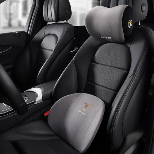 「一“鹿”平安！记忆棉内芯」汽车头枕护颈枕靠枕车用枕头车载头枕颈枕四季车内用品记忆棉腰靠装饰 商品图2