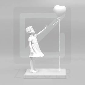 Banksy the girl with heart balloon- 全白