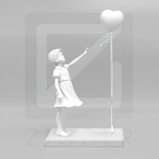 Banksy the girl with heart balloon- 全白 商品图0