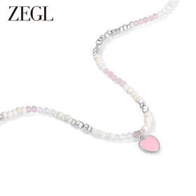 ZEGL爱心串珠项链女轻奢小众2023年新款爆款甜酷风夏季米珠锁骨链