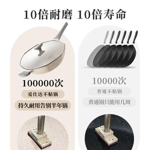 爱仕达（ASD）炒锅 不粘锅晶石炒菜锅 32cm CL32S23WG 商品图4