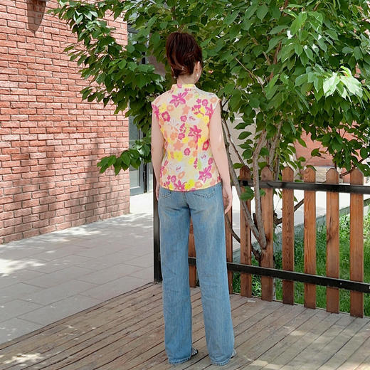 圣三利女装新夏季桑蚕丝花色飘带衬衫SL2014113 商品图2