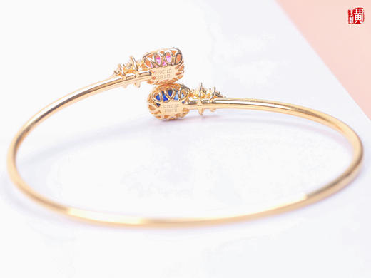 【柚念】18k金镶 帕帕拉恰蓝宝石手镯，主石1.36ct 商品图6