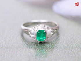 【绿竹】祖母绿戒指 镶嵌：pt850镶