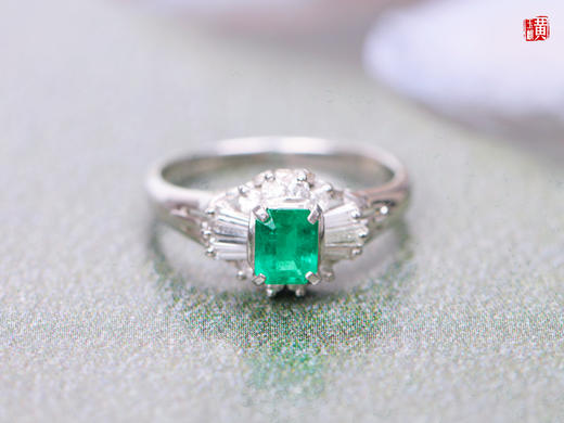 【绿竹】祖母绿戒指 镶嵌：pt850镶 商品图0