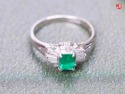 【绿竹】祖母绿戒指 镶嵌：pt850镶 商品图2