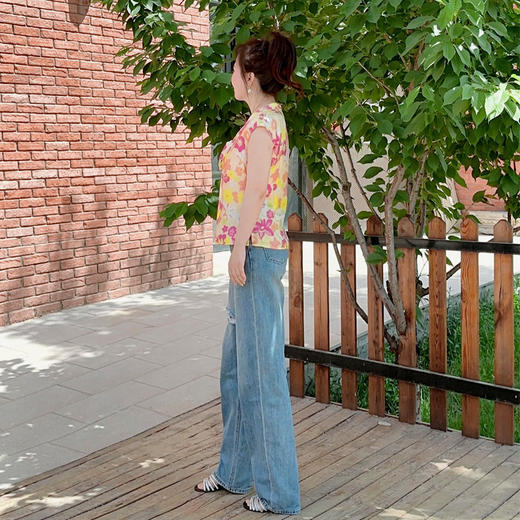 圣三利女装新夏季桑蚕丝花色飘带衬衫SL2014113 商品图1