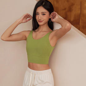 【3~5天发货】跃牌【美度空间】系列运动背心女高强度夏季新款上衣防震防下垂健身设计感美背 WX1518（固定胸垫）