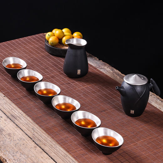 江湖鎏银工艺茶具八件套 商品图0