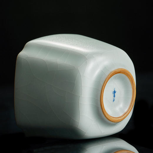 丰子汝窑【高四方杯】开片可养天青汝瓷主人茶杯个人品茗茶盏  115ml 商品图10