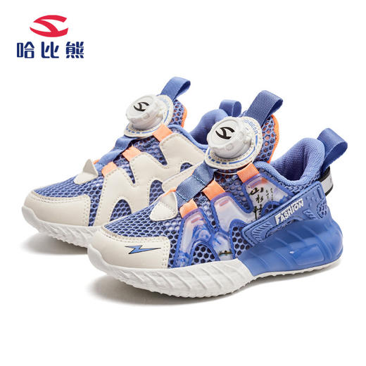 【防撞鞋头，稳固保护】2023夏新女童旋转纽扣单网运动鞋，男童镂空透气凉鞋，便携旋转纽扣穿脱方便，镂空织物鞋面柔软耐穿-SH 商品图4
