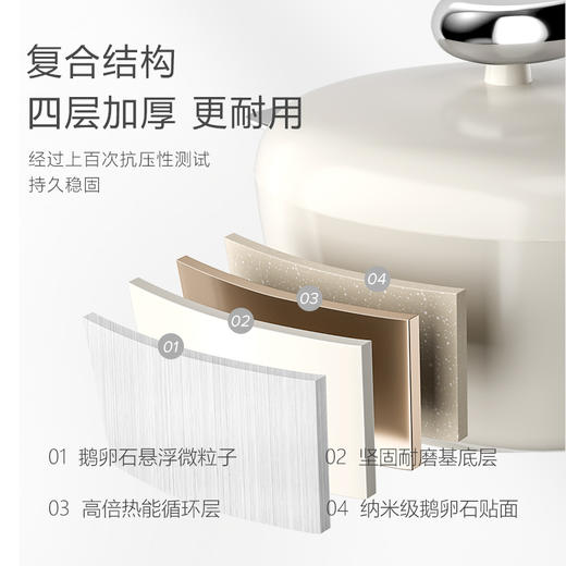 鹅卵石不粘汤锅（24cm）白玉兰-Velosan 商品图4