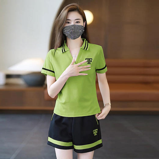 2023夏女运动服套装休闲时尚短袖短裤N-E05-2241 商品图5