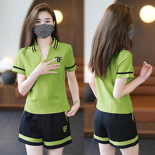2023夏女运动服套装休闲时尚短袖短裤N-E05-2241 商品图3