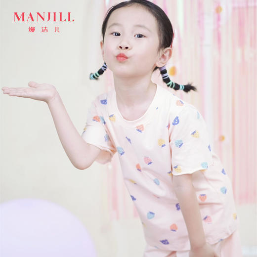 【130-140码】【商场同款】熳洁儿 夏季儿童家居服可爱95棉套装短袖短裤23203663 商品图6