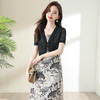 时尚简约修身显瘦，设计感优雅印花减龄两件套HR-DUOCAI2303 商品缩略图3