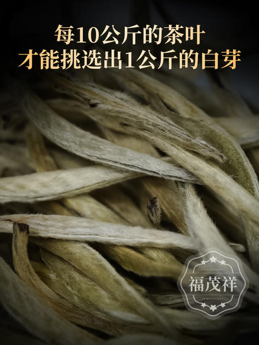 【贡品银针】云南特级白茶 白毫银针 全芽头白茶 2023年云南白茶普洱茶区困鹿山皇家御用茶园古300尊享级口感200g罐装 【2罐配1个手提袋】 商品图2