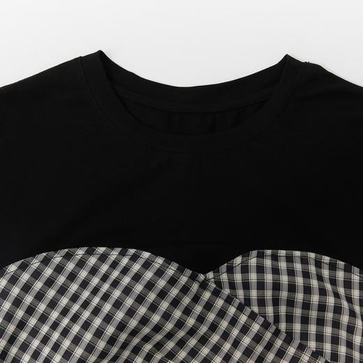 西遇假两件连衣裙新款设计感小众不规则格子裙10520361 商品图5