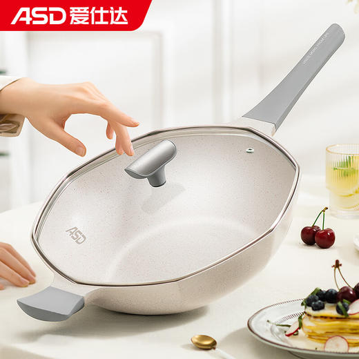 爱仕达（ASD）炒锅 不粘锅晶石炒菜锅 32cm CL32S23WG 商品图0