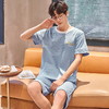新款睡衣男来袭！轻松穿搭，舒适的纯棉面料，清凉的短袖短裤设计，让你在家中也能穿出酷感。卡通韩版设计，时尚有趣，青少年学生可外出运动的必备家居服，让你的夏日不再单调！ 商品缩略图2
