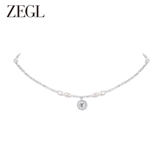 ZEGL碎银子淡水珍珠项链女轻奢小众高级感2023新款爆款爱心锁骨链 商品图1