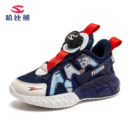 【防撞鞋头，稳固保护】2023夏新女童旋转纽扣单网运动鞋，男童镂空透气凉鞋，便携旋转纽扣穿脱方便，镂空织物鞋面柔软耐穿-SH 商品图12