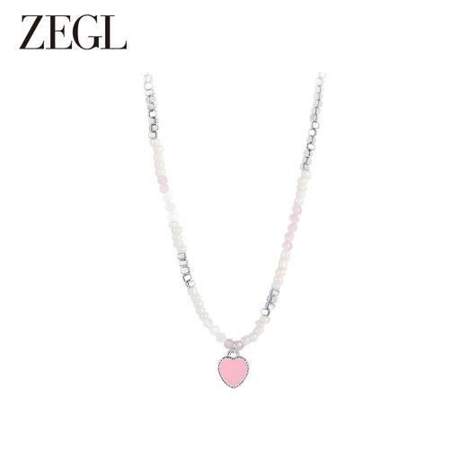 ZEGL爱心串珠项链女轻奢小众2023年新款爆款甜酷风夏季米珠锁骨链 商品图1