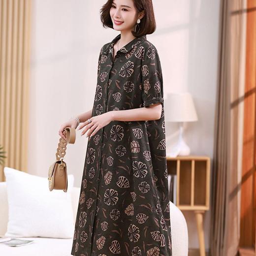 气质POLO领印花棉质连衣裙HR-WJ1975-49 商品图0