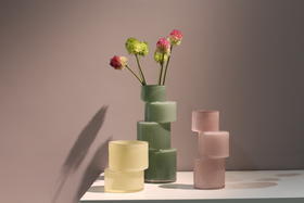 磁粉竹节彩色玻璃器皿花器工艺品花插