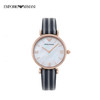【时计廊】阿玛尼（Emporio Armani) 新款贝母表盘手表女 个性时尚条纹皮带石英表 女AR11224 灰色 商品缩略图0