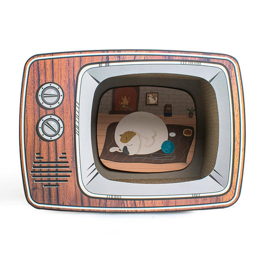 【宠物用品】-创意电视机宠物猫抓板立式耐磨防抓瓦楞纸猫窝 商品图6