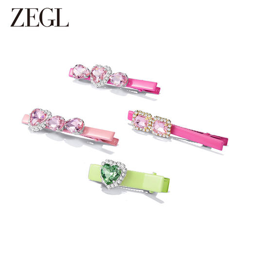 ZEGL爱心y2k多巴胺发夹女后脑勺一字夹鸭嘴夹侧边可爱发饰头饰品 商品图0