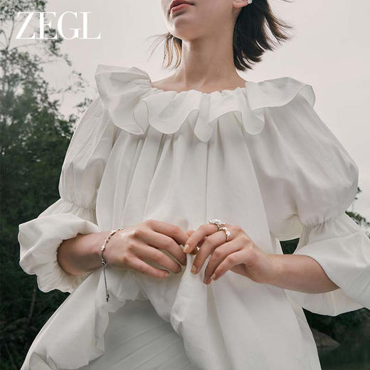ZEGL设计师花梦系列花朵戒指女小众设计指环时尚个性开口食指戒子 商品图5
