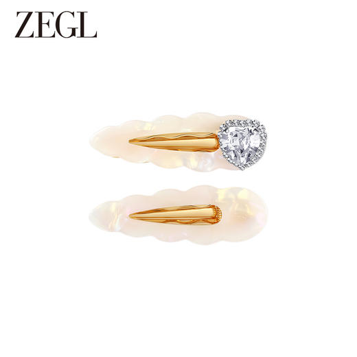 ZEGL爱心发夹女多巴胺后脑勺一字夹鸭嘴夹侧边边夹可爱发饰头饰品 商品图2