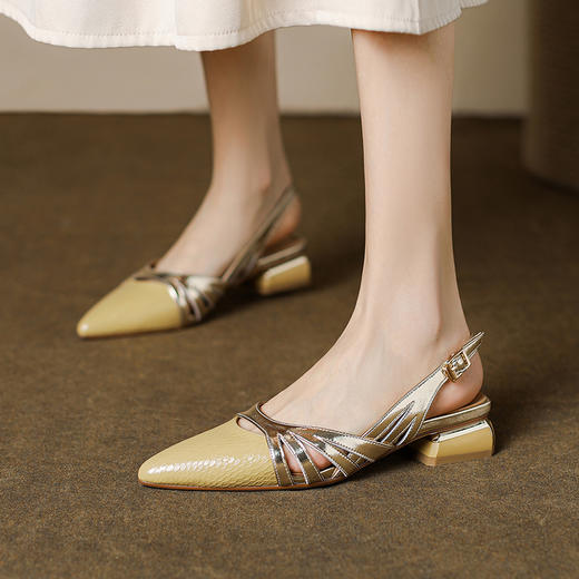 时尚百搭，法式复古孟加拉牛轻奢凉鞋MBJR-585-1 商品图3