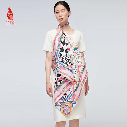 SAINTJOY/上久楷 双面印花真丝方巾  梦幻时空  FJS22045-1 商品图8